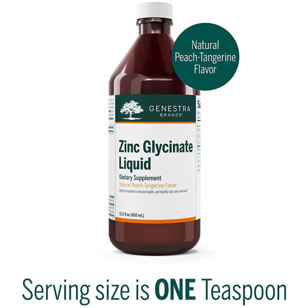 Genestra Zinc Glycinate Liquid Peach-Tangerine Flavor single dose