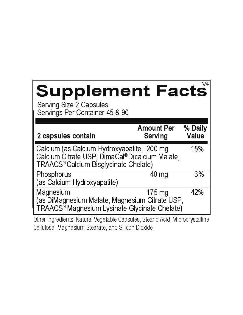 Reacted Cal-Mag supplement fact