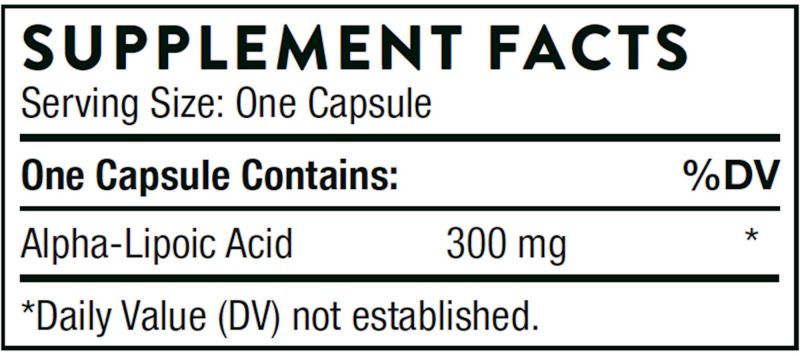 Alpha-Lipoic Acid 60 vegcaps supplement fact