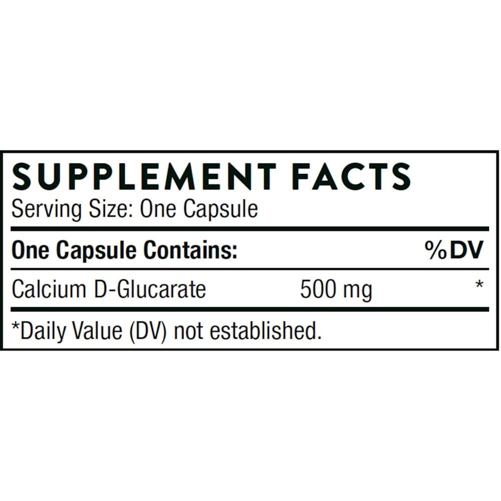 Calcium D-Glucarate 90 caps supplement fact