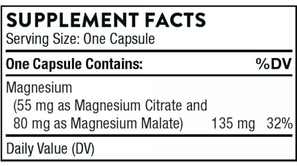 Magnesium Citramate 90 caps supplement fact