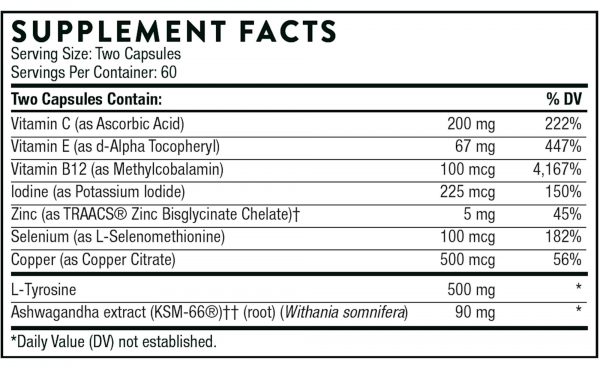 Thyrocsin 120 capsules supplement fact