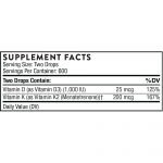 Vitamin D/K2 Liquid 1 oz supplement fact