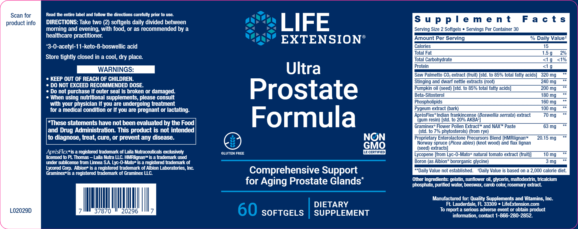 Ultra Prostate Formula 60 gels