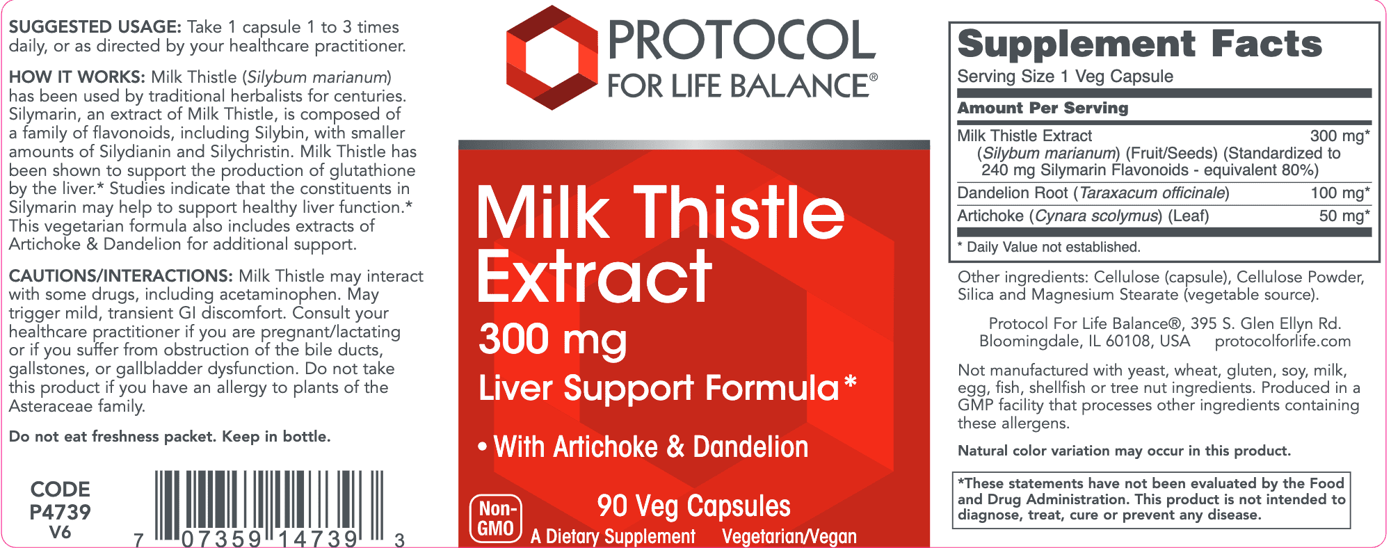 Milk Thistle Extract 300 mg 90 vcaps