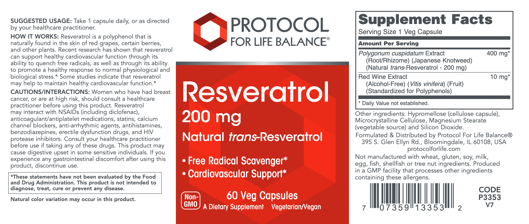 Resveratrol 200 mg 60 vegcaps